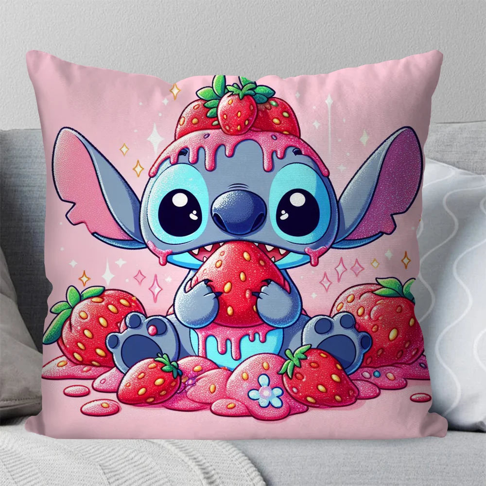 Housse de coussin Stitch - Fraises Gourmandes