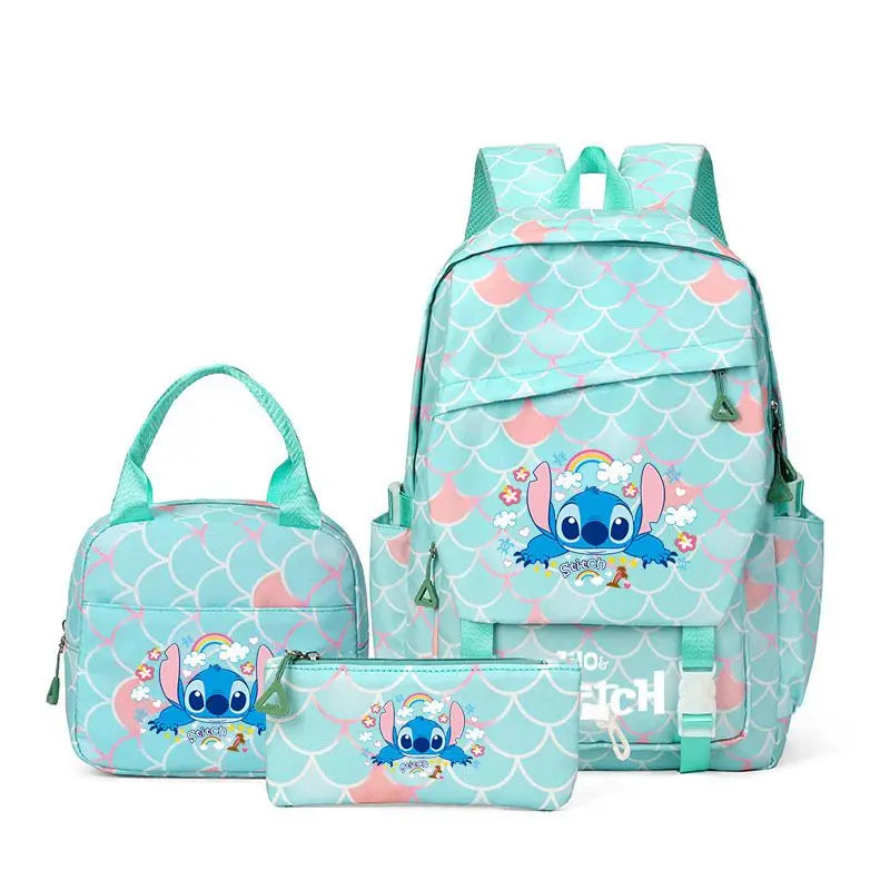 Ensemble sac à dos Stitch - Fleuri à Écailles Turquoise