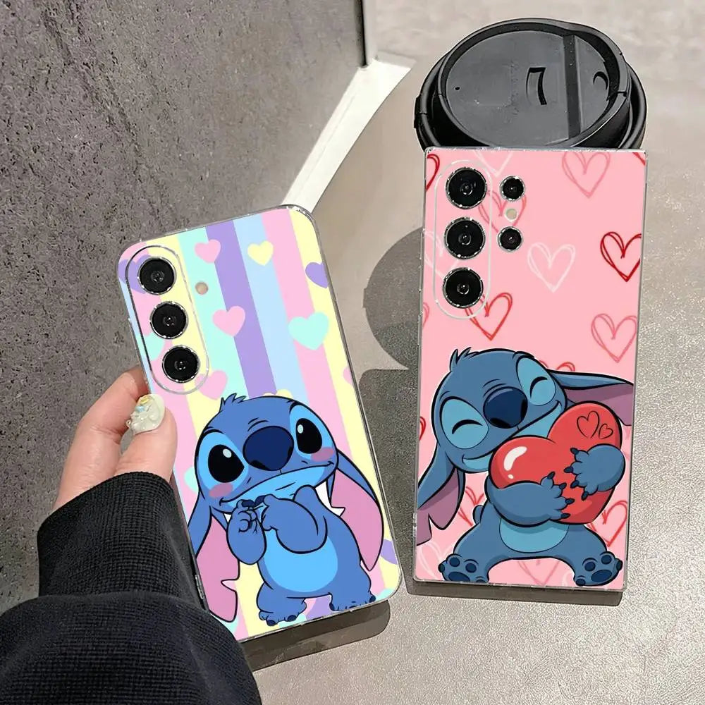 Coque Samsung Stitch et Angel - Cœur Violet