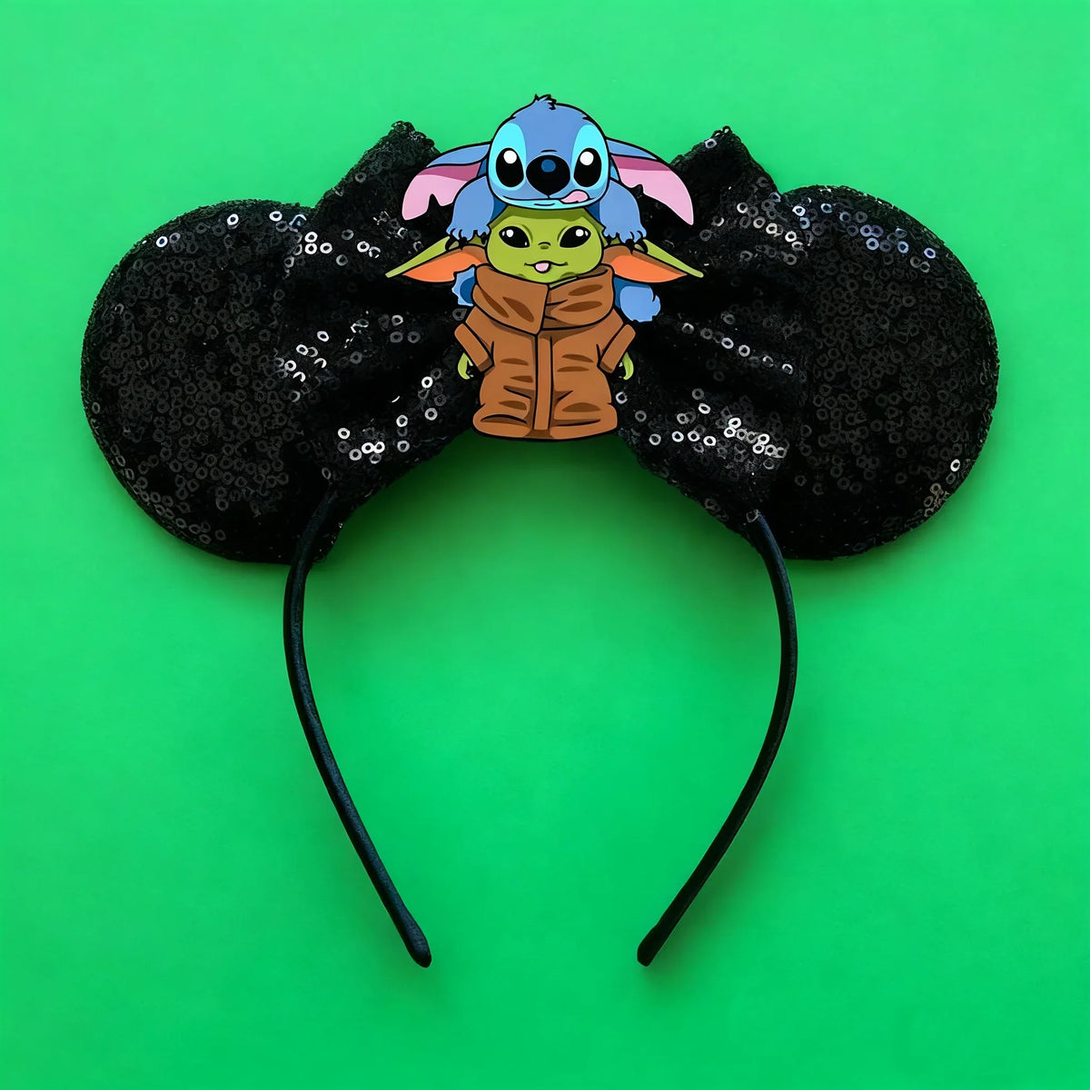 Serre-tête Stitch et Grogu Noir