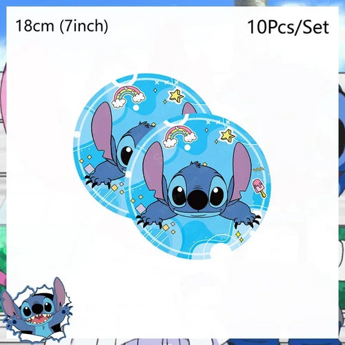 Lot de 10 assiettes Stitch - Accoudé 18 cm