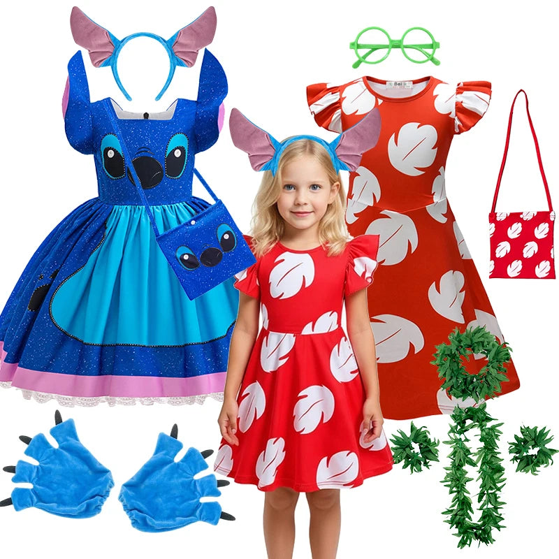Déguisement Stitch - Robe Bleue et Sac