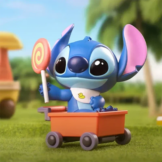 Figurine Stitch - Sucette dans un Chariot