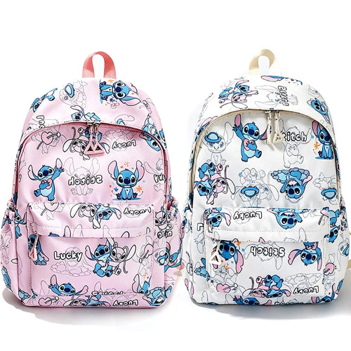 Lot de 2 sacs à dos Stitch - Rose et Blanc