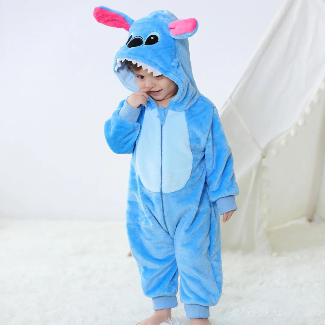 Combinaison bébé Stitch - Bleue à Capuche