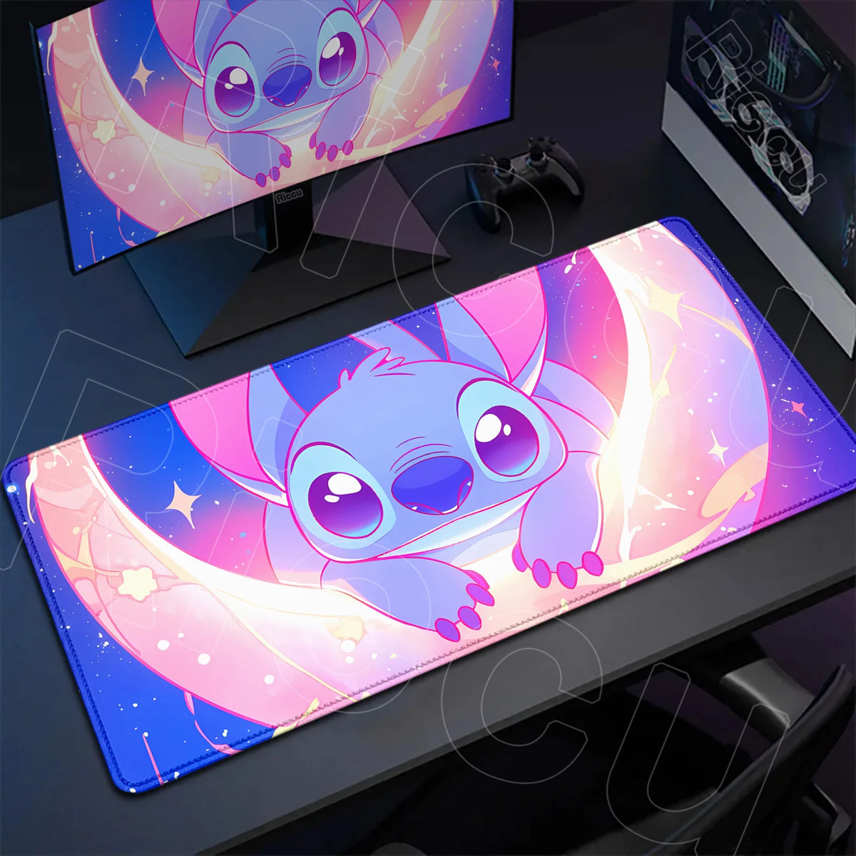 Tapis de souris Stitch - Croissant de Lune Rose
