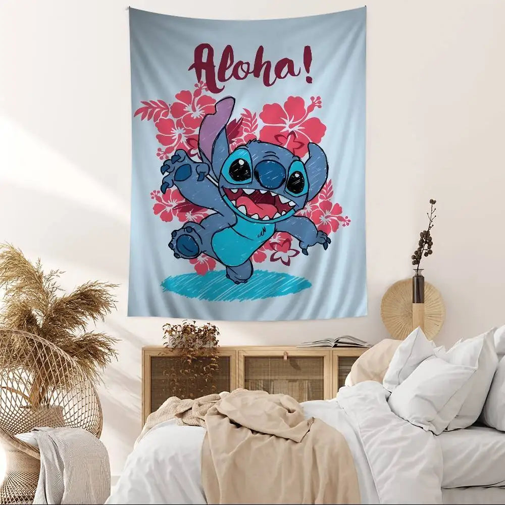 Tenture murale Stitch - Aloha et Hibiscus