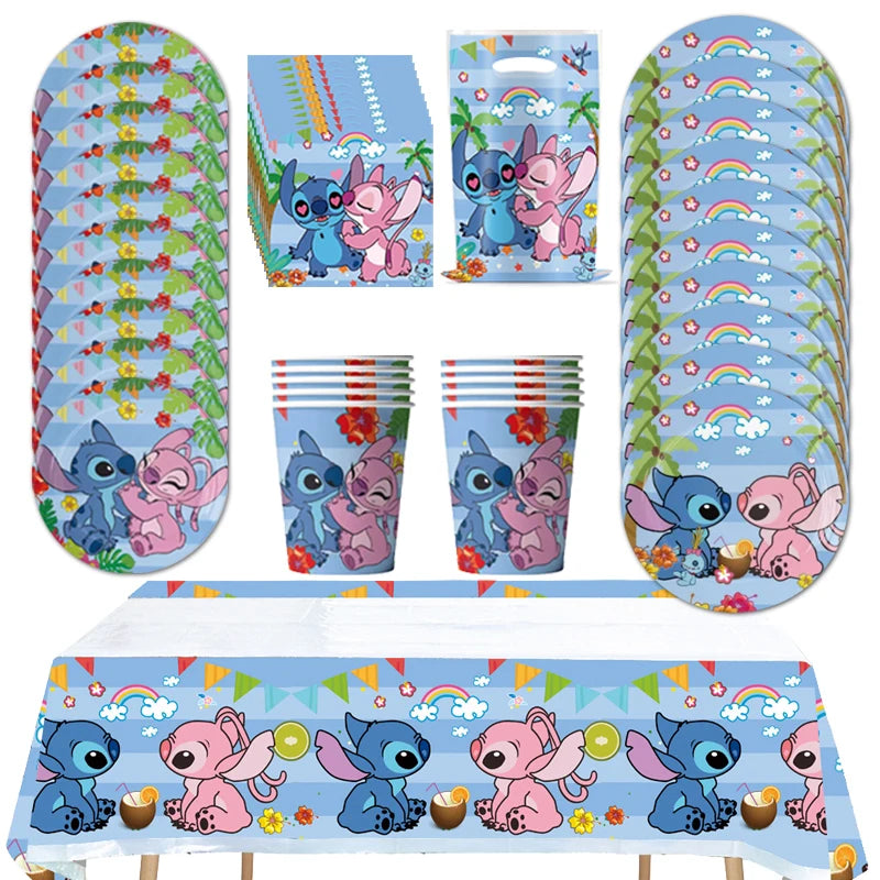 Nappe Stitch et Angel - Ballons Pastel