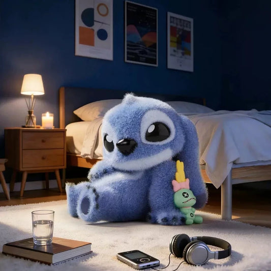 Figurine Stitch - Assis avec sa Poupée