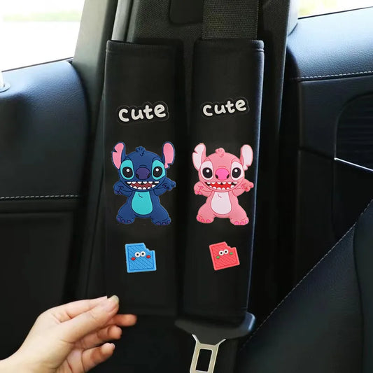 Protections de ceinture Stitch - Duo Bleu et Rose Cute