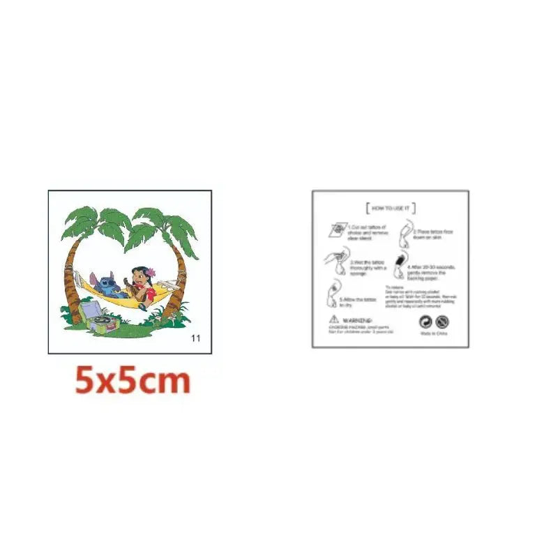 Lot de 60 tatouages temporaires Lilo et Stitch - Personnages et Costumes