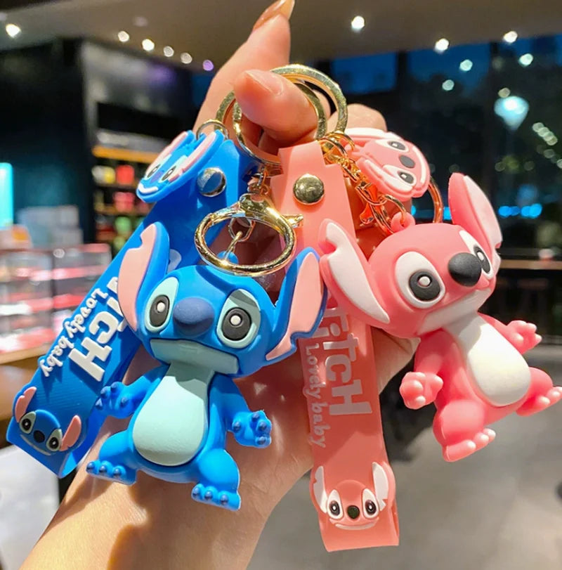 Porte-clés Stitch Violet avec Figurine et Dragonne