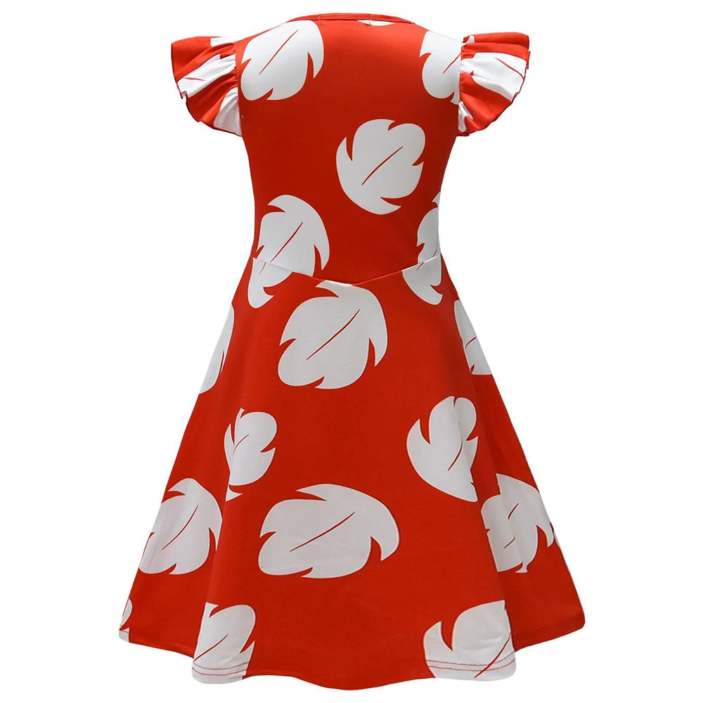 Déguisement Lilo - Robe avec Parure et Jupe de Feuilles
