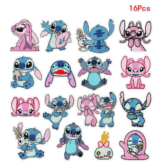 Lot de 16 écussons Stitch et Angel - Poupée