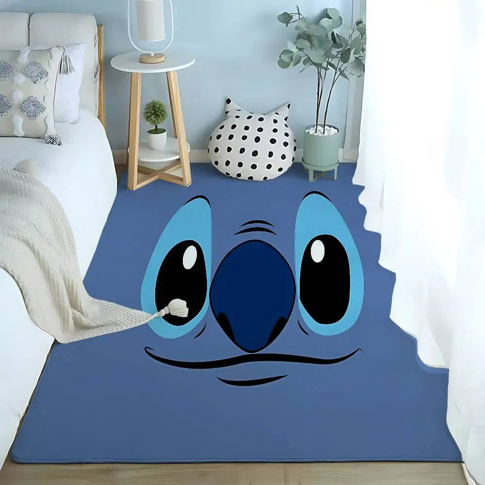 Tapis Stitch - Grand Visage Bleu