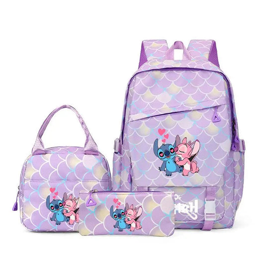 Ensemble sac à dos Stitch et Angel - Bisou à Écailles Violettes