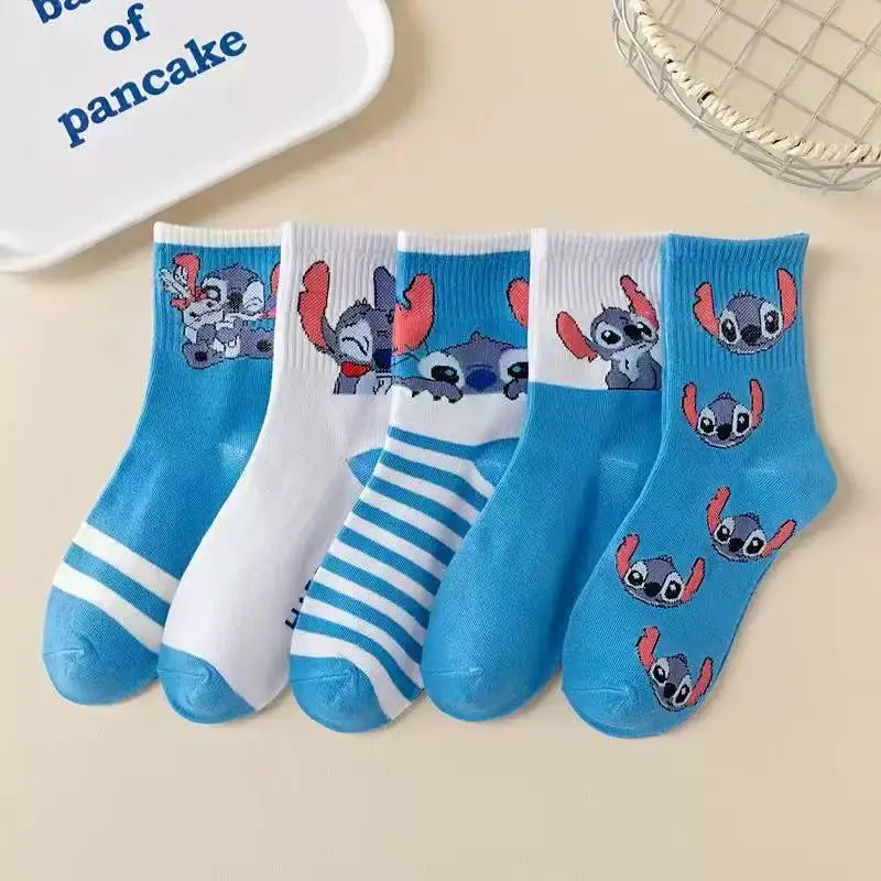 Lot de 5 paires de chaussettes Stitch - Assortiment Bleu