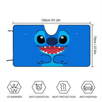 Pare-soleil Stitch Sourire et Pattes sur Fond Bleu