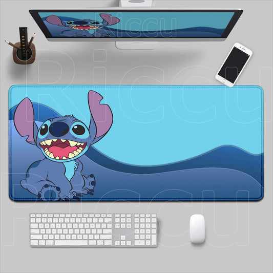 Tapis de souris Stitch - Éclat de Rire et Vagues Bleues