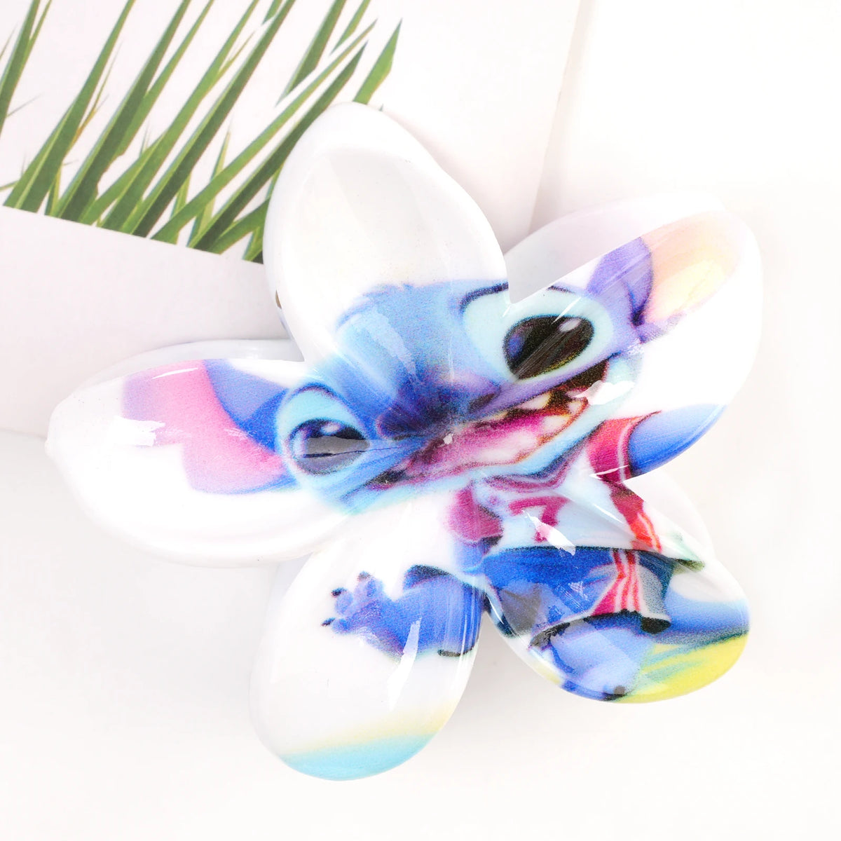 Pince à cheveux Stitch - Fleur Blanche