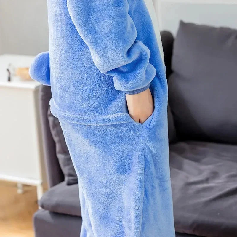 Combinaison Stitch - Bleue avec Visage sur la Capuche