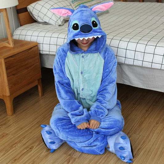 Combinaison Stitch - Bleue à Capuche pour Adulte
