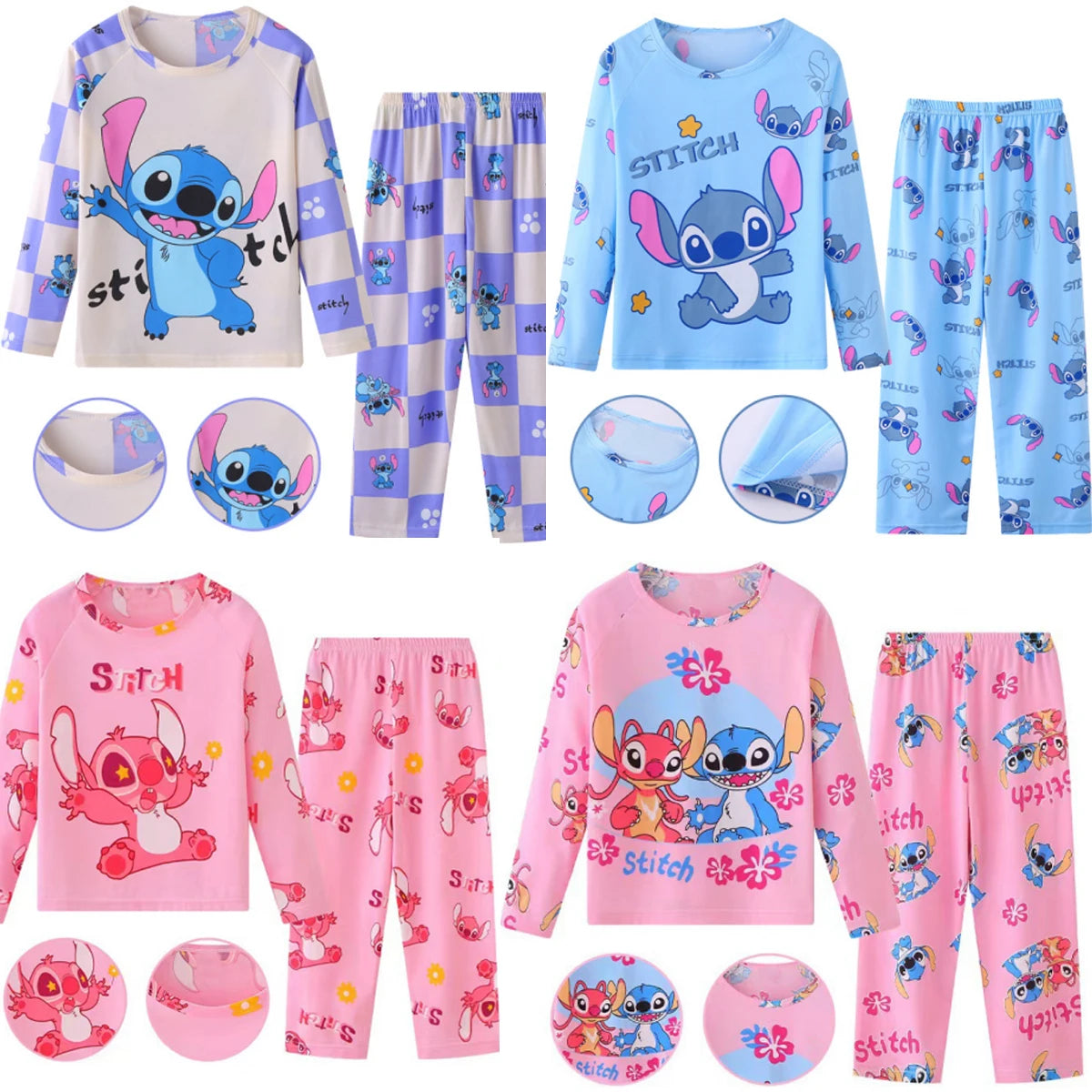 Pyjama Stitch - Carreaux Violets