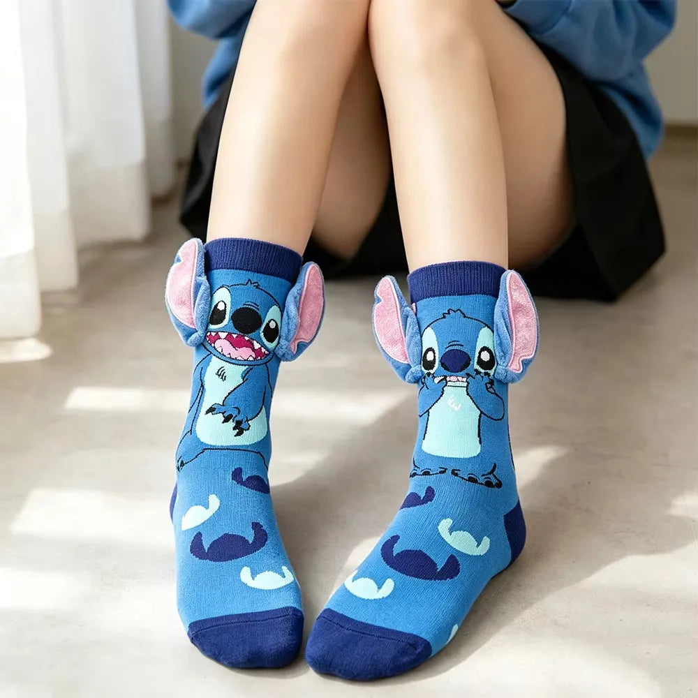 Chaussettes Stitch - Bleues à Oreilles en Relief