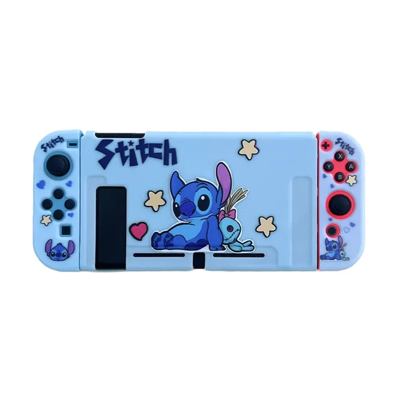 Coque Nintendo Switch Stitch - Assis avec Poupée et Étoiles