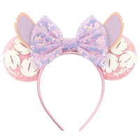 oreilles Stitch Rose Pâle à Nœud Pailleté
