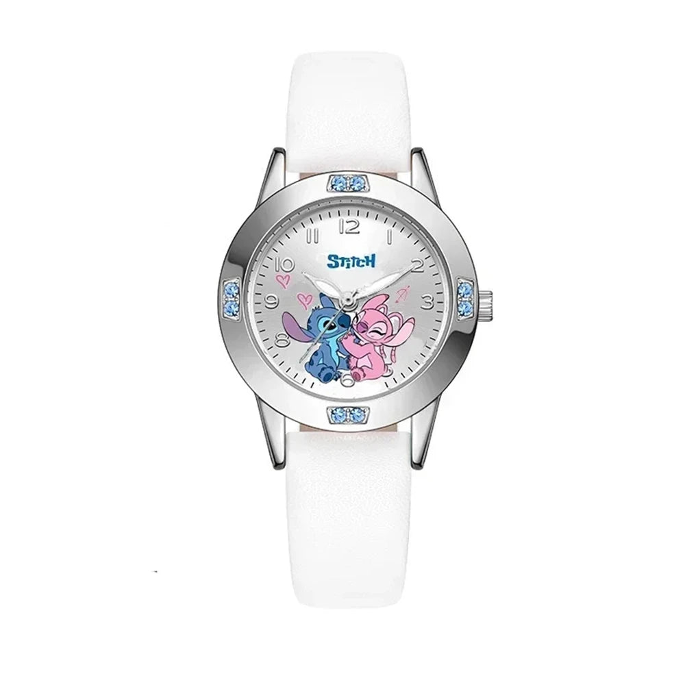 Montre Stitch et Angel - Bracelet Blanc