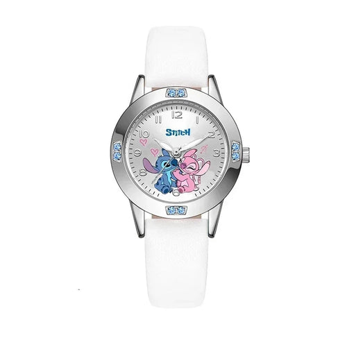 Montre Stitch et Angel - Bracelet Blanc