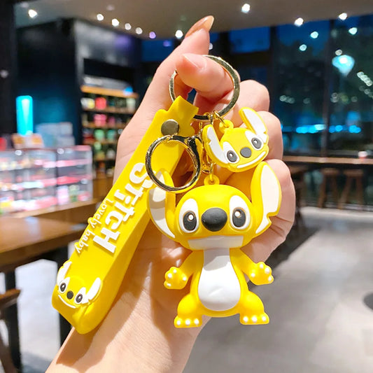 Porte-clés Stitch Jaune avec Figurine et Dragonne