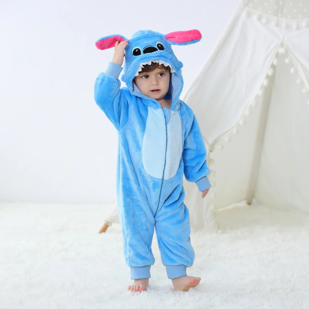 Combinaison bébé Stitch - Bleue à Capuche