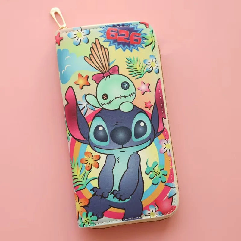 Portefeuille Stitch - Poupée et Fleurs Multicolores