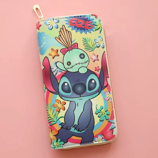 Portefeuille Stitch - Poupée et Fleurs Multicolores