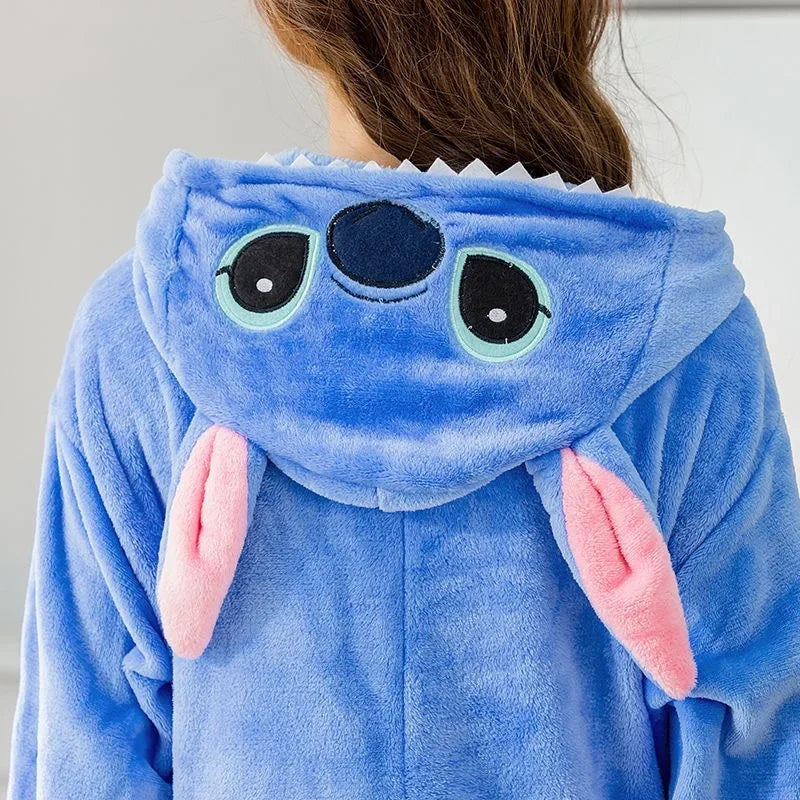 Combinaison Stitch - Bleue avec Visage sur la Capuche