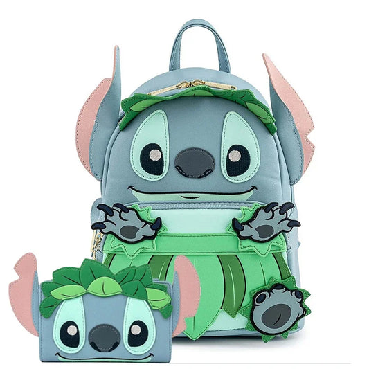 Ensemble sac à dos et portefeuille Stitch - Tenue de Hula