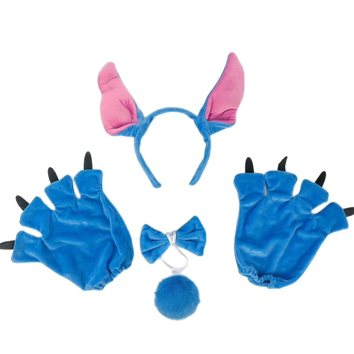 Accessoires déguisement Stitch - Oreilles Gants et Nœud Bleu