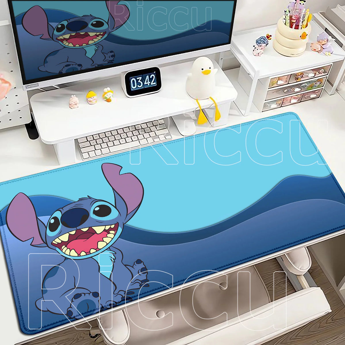 Tapis de souris Stitch - Vagues Bleues 2 Mm