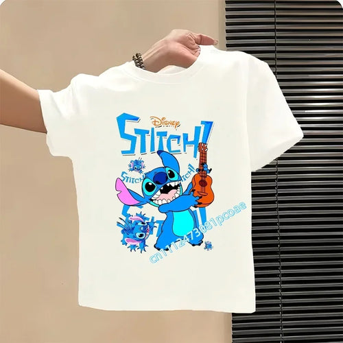 T-shirt Stitch Blanc Guitare