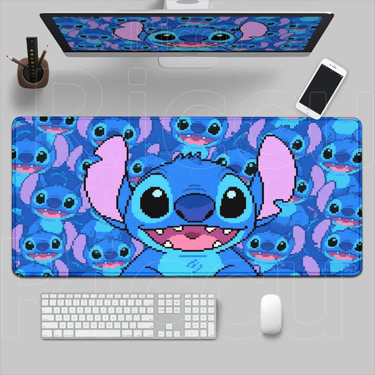 Tapis de souris Stitch - Pixel Art et Portraits Bleus