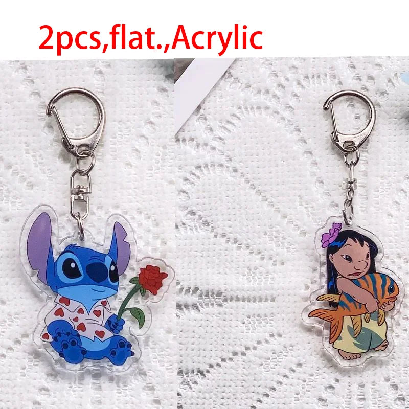 Duo de porte-clés Lilo et Stitch avec Rose Rouge