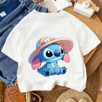Stitch Blanc Au Chapeau Fleuri