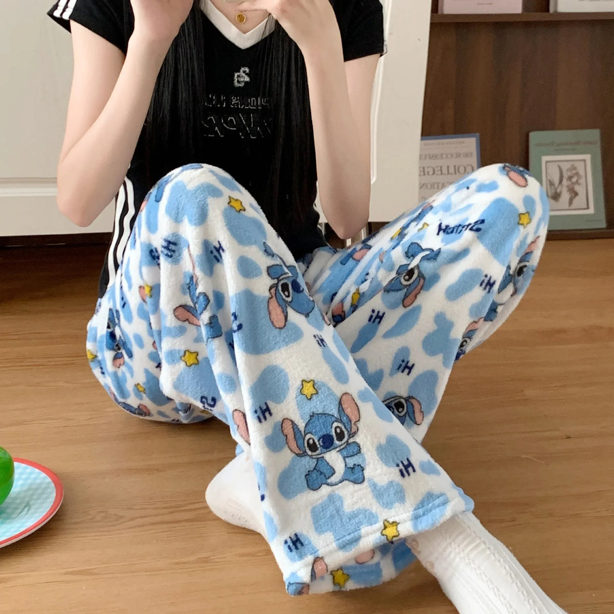 Pantalon de pyjama Stitch - Nuages Bleus et Étoiles