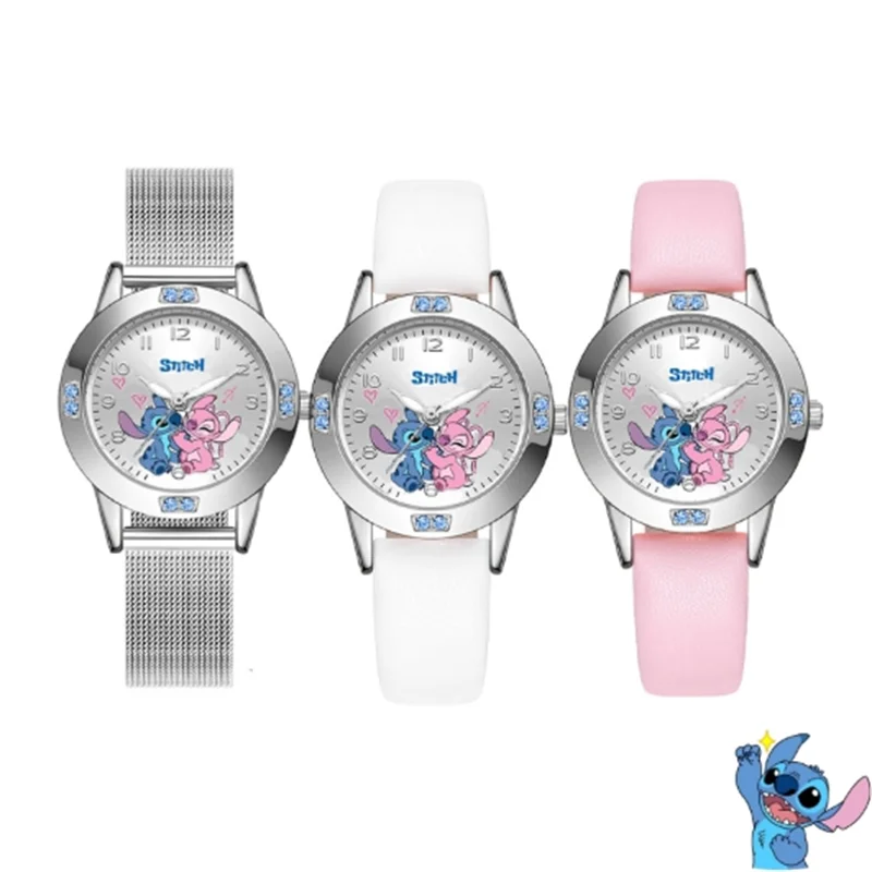 Montre Stitch et Angel - Bracelet Blanc