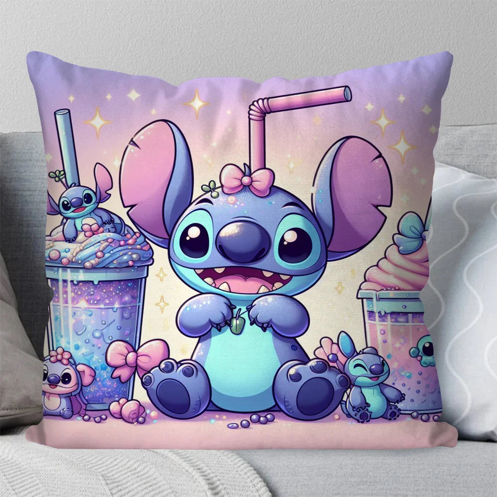 Housse de coussin Stitch - Cupcakes et Boissons Pastel
