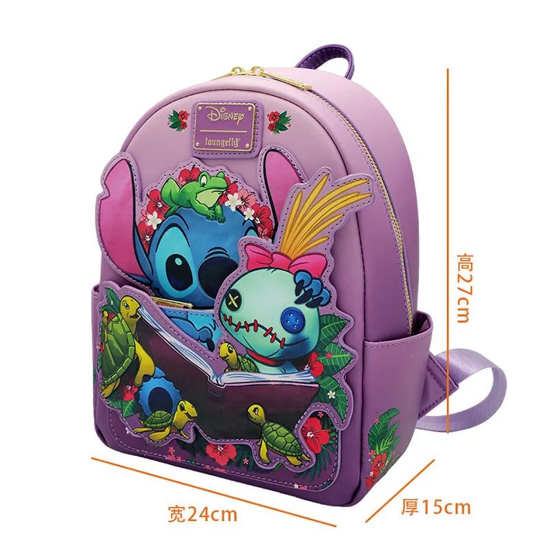Sac à dos Stitch - Lecture en Violet avec Poupée