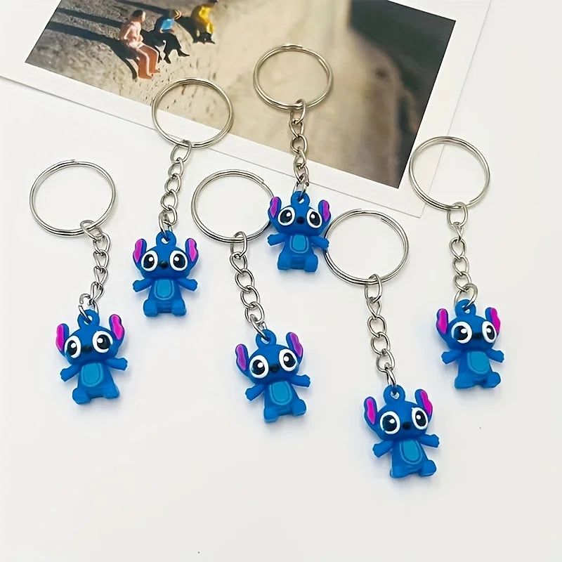 Lot de 10 porte-clés Stitch Silhouettes Bleues