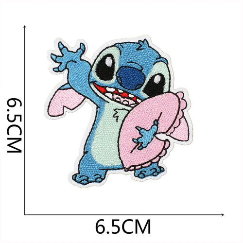 Écusson Stitch - Coussin Rose